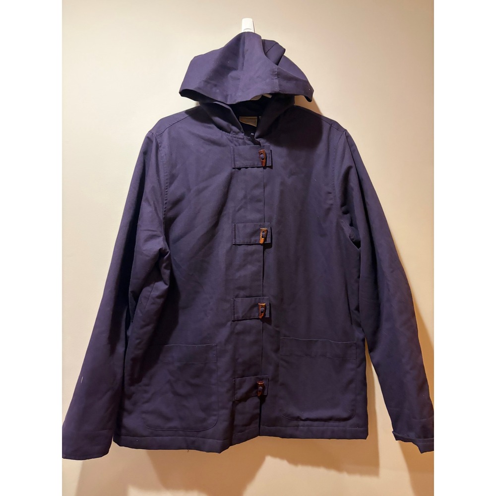 Vintage Hasting & Smith Large Full Zip Toggles Purple Coat Jacket Hood Pockets